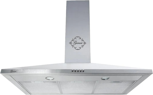 Hotte aspirante, 90 cm, 1000 m3/h, hotte de cuisine, évacuation et recyclage, éclairage LED, 3 vitesses, extérieur, installation murale, Inox design