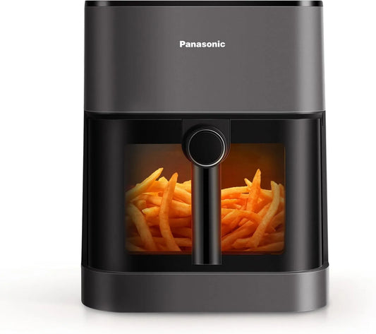 Panasonic NF-CC500SxE Friteuse à air chaud, 5 L, 80 à 200 °C, minuteur, vapeur, écran LCD, gris, 11 Préréglages, Vapeur Douce, 5L, Nettoyage Facile