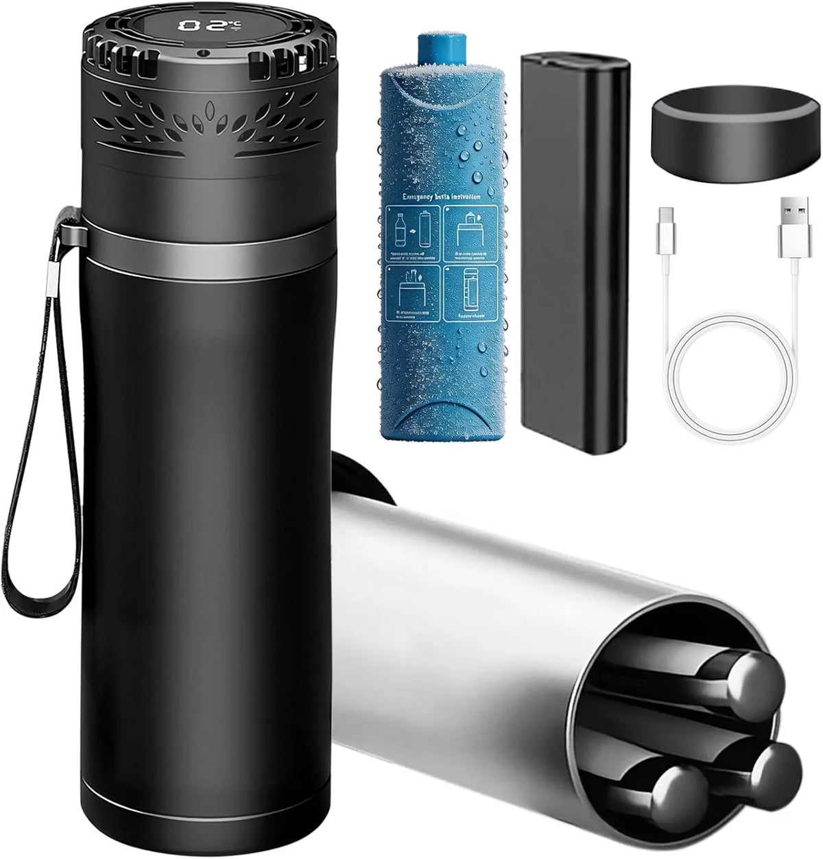 Glacière électrique, USB, 2 zones de température, transport d'insuline et de médicaments, mini frigo portable, 3 EN 1 Portable Glaciere pour Insuline