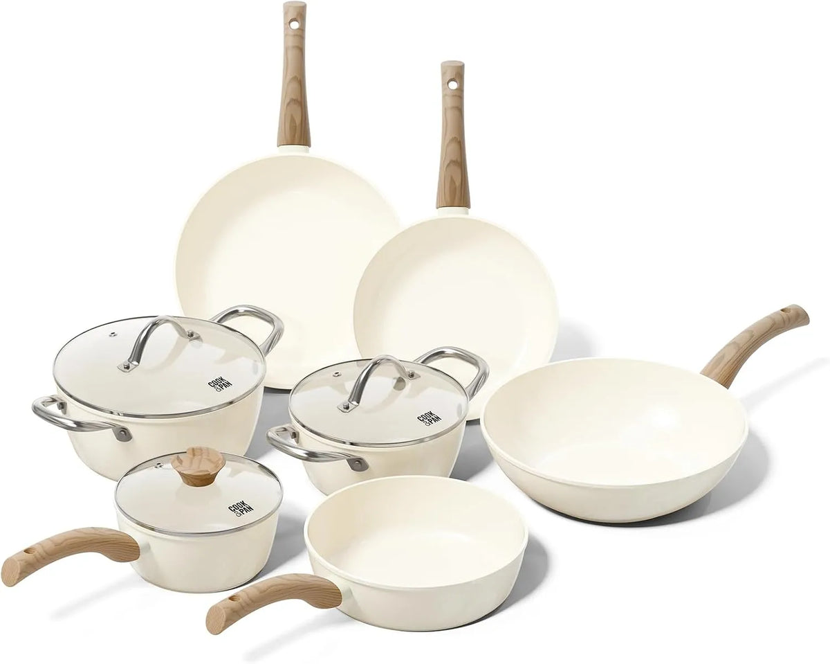 Batterie, batterie de casseroles et poêles, revêtement antiadhésif, 7 pièces, aluminium, cuisine 7 pièces- Induction