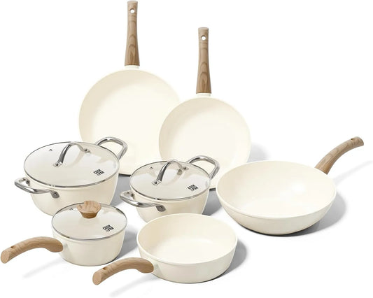 Batterie, batterie de casseroles et poêles, revêtement antiadhésif, 7 pièces, aluminium, cuisine 7 pièces- Induction