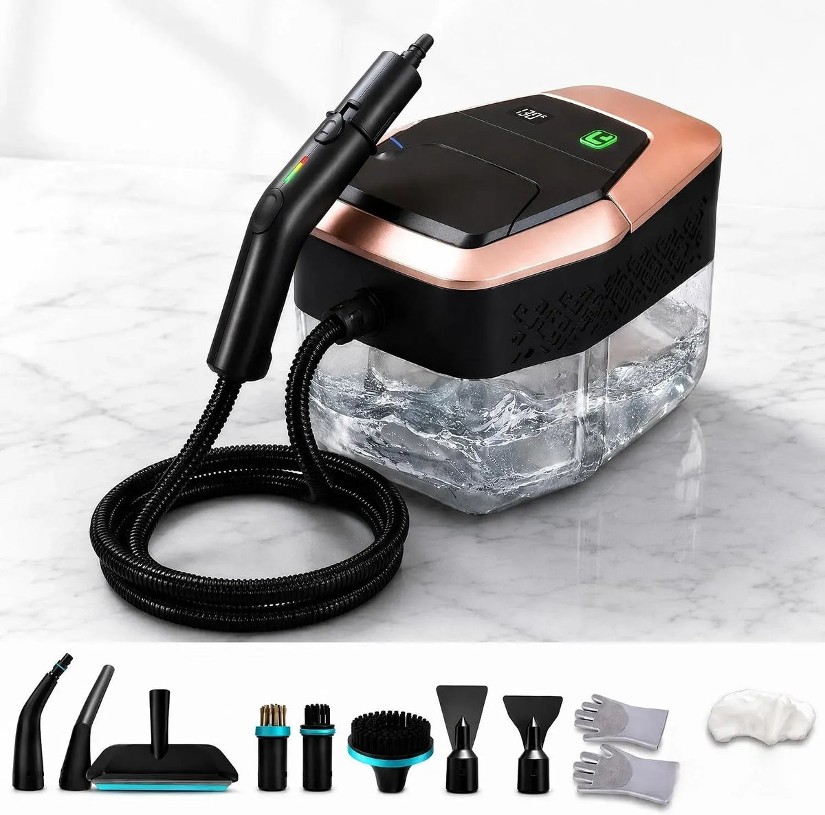 Nettoyeur vapeur, 1,8 L, 2500 W, Nettoyeur 15s, 3 niveaux, grand réservoir, 2 zones de température, Vapeur Kryvella 2500W 4 Bars
