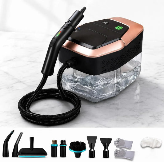 Nettoyeur vapeur, 1,8 L, 2500 W, Nettoyeur 15s, 3 niveaux, grand réservoir, 2 zones de température, Vapeur Kryvella 2500W 4 Bars
