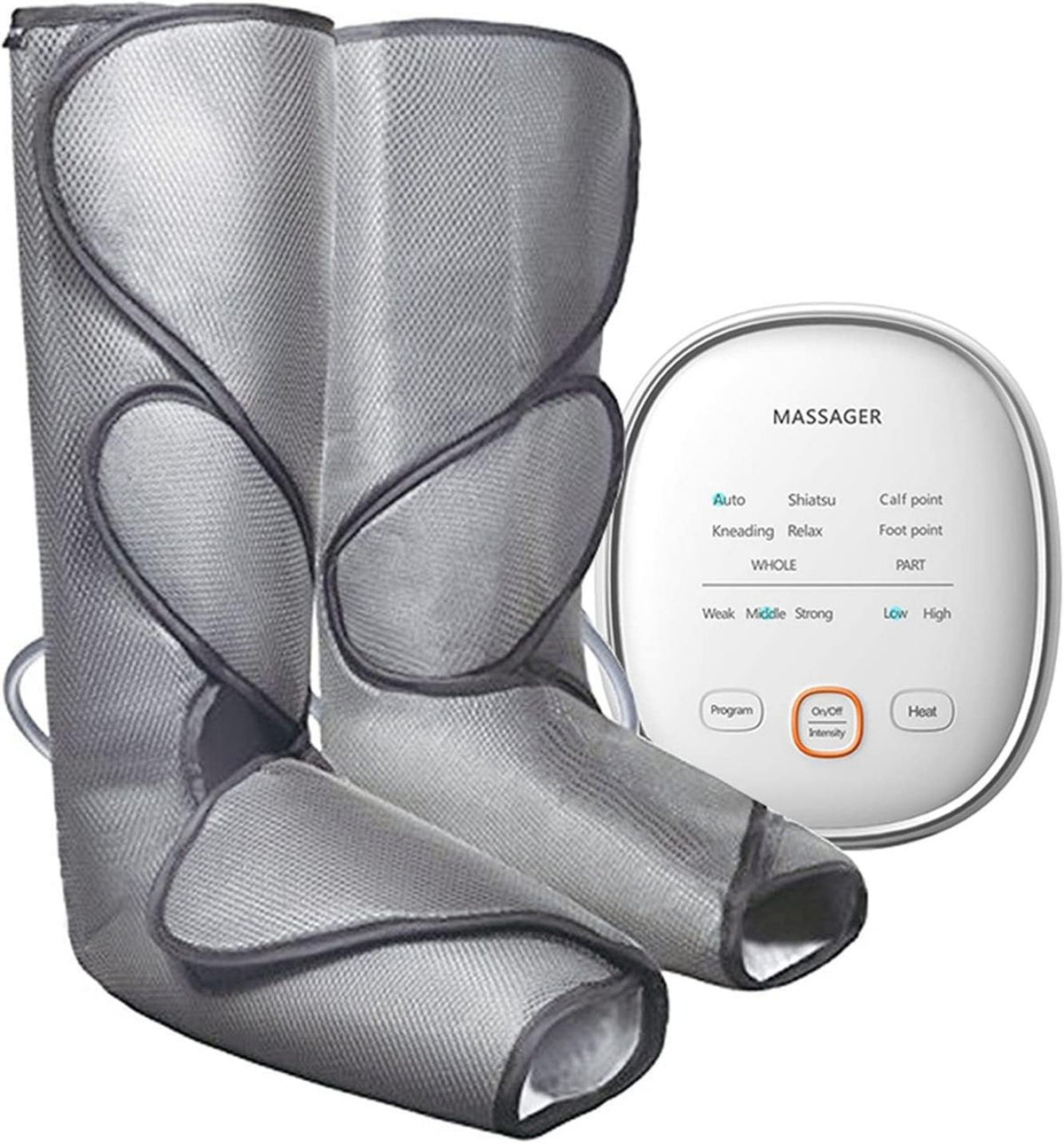 Appareil de massage - fonction chauffante, structure gonflable, massage par compression d'air, pour pieds et jambes, 2 modes