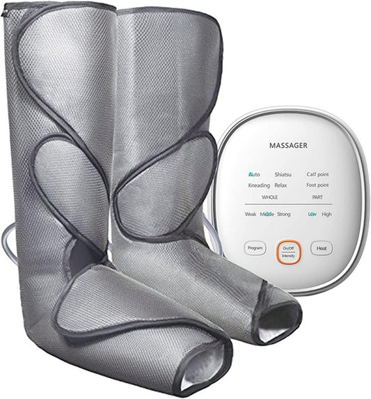 Appareil de massage - fonction chauffante, structure gonflable, massage par compression d'air, pour pieds et jambes, 2 modes
