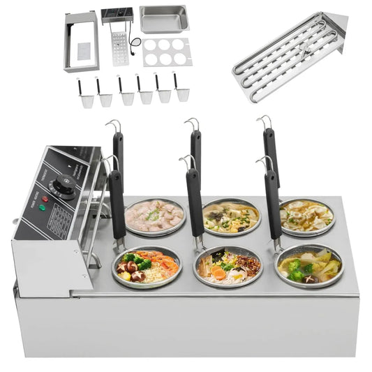 Cuiseur, 2000 W, 60 à 200 °C, professionnel, 2 zones de température, acier inoxydable
