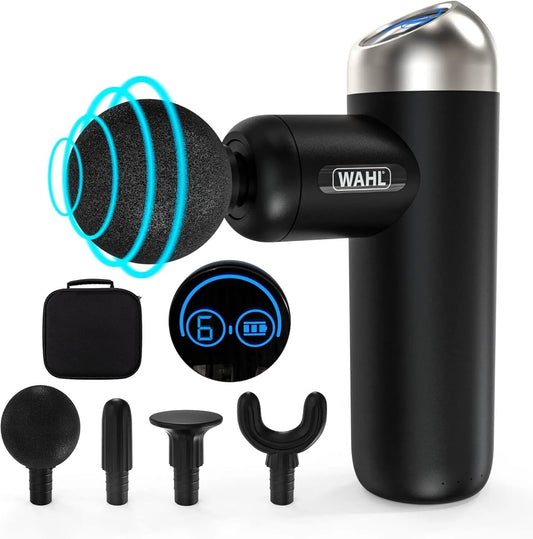 appareil de massage musculaire, masseur, portable, tactile, écran LCD, 6 vitesses, sans fil, WAHL