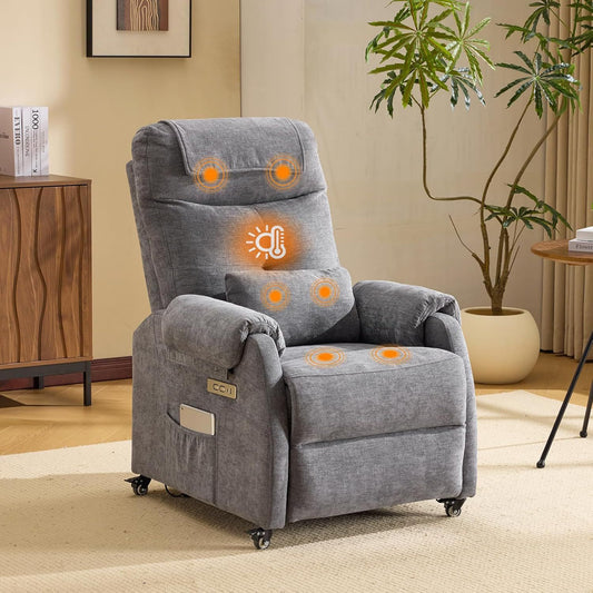 Fauteuil de massage: réglable, avec chauffage, gris