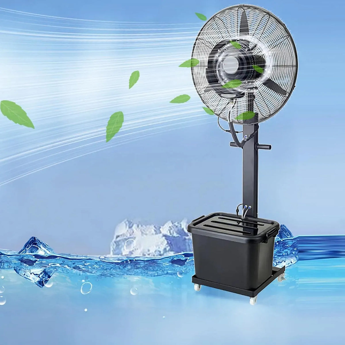 Ventilateur 61cm/24in, 42 L, 220 V, 3 vitesses, grand réservoir