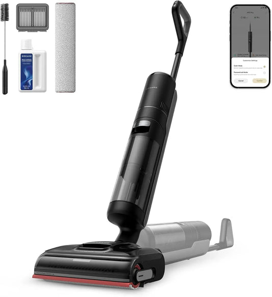 Aspirateur H15, aspiration 21 000Pa, lavage brosse immersif 100 °C, contrôle par app, portée à plat 180°, séchage 5 min 90 °C, Bras robotisé AI
